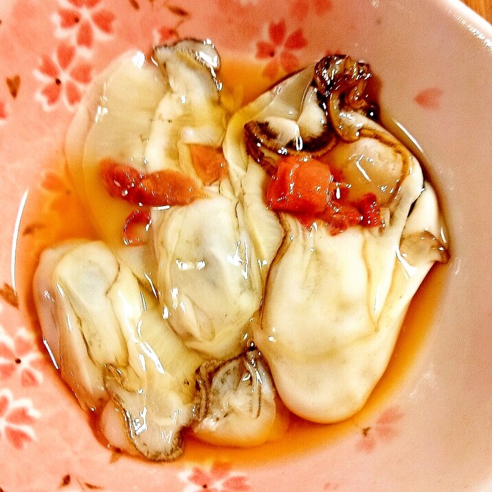 簡単おつまみ牡蠣 カキ レシピ 梅ポン酢 レシピ 作り方 By ねここ25 楽天レシピ